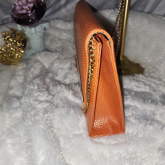 Timothy Hitsman Bag, Vintage, EUC, Snakeskin pattern, Gold Trim,Made in Spain - Picture 5 of 15